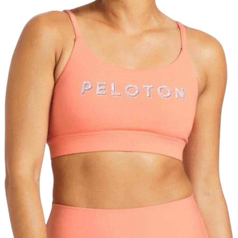 Peloton Logo Cadent Peak Strappy Activewear Bra Size Small Light Padding Cycle